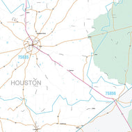 Houston County, TX Premium Style Wall Map
