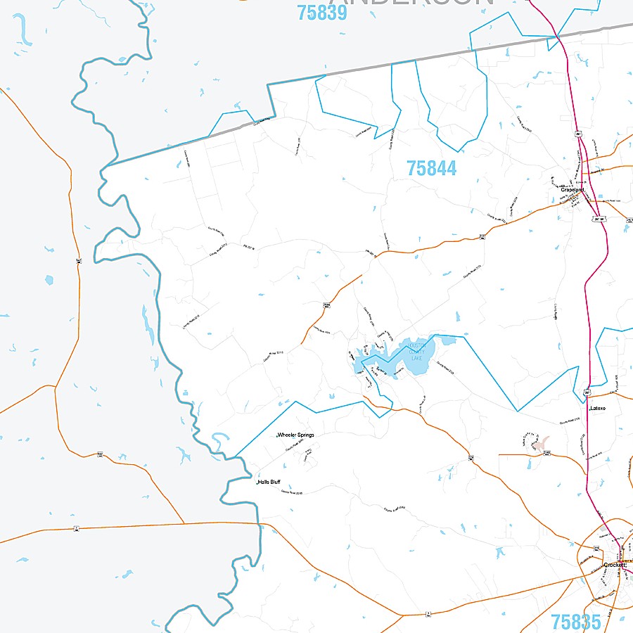 Houston County, TX Premium Style Wall Map