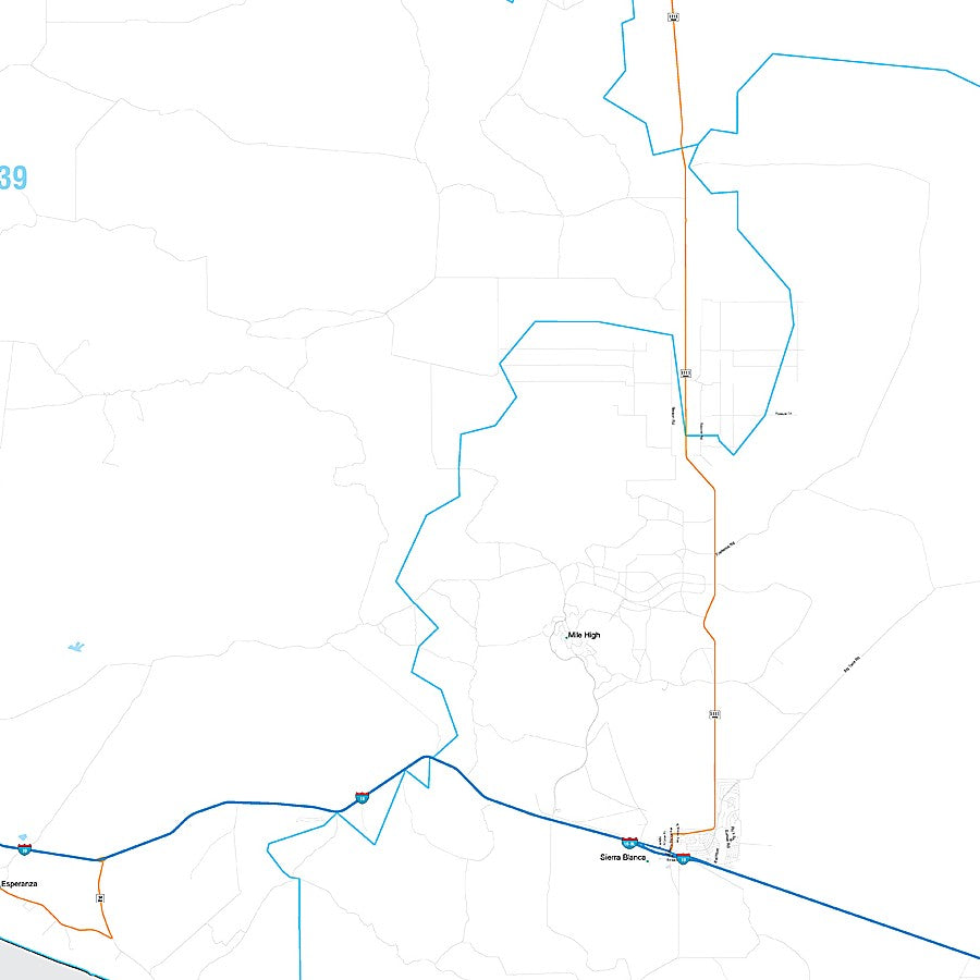 Hudspeth County, TX Premium Style Wall Map