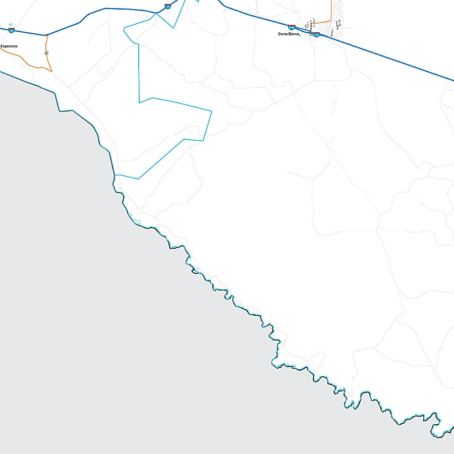 Hudspeth County, TX Premium Style Wall Map