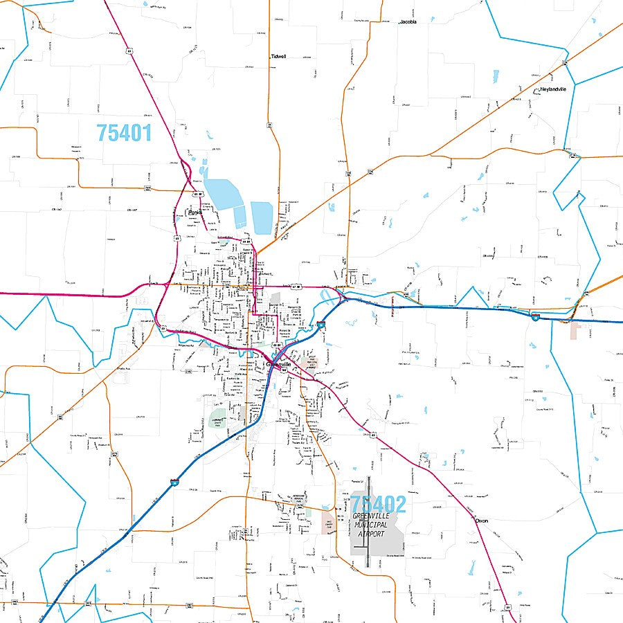 Hunt County, TX Premium Style Wall Map