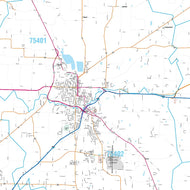 Hunt County, TX Premium Style Wall Map
