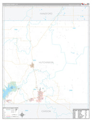 Hutchinson County, TX Premium Style Wall Map