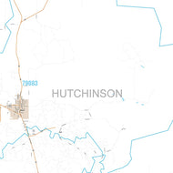 Hutchinson County, TX Premium Style Wall Map