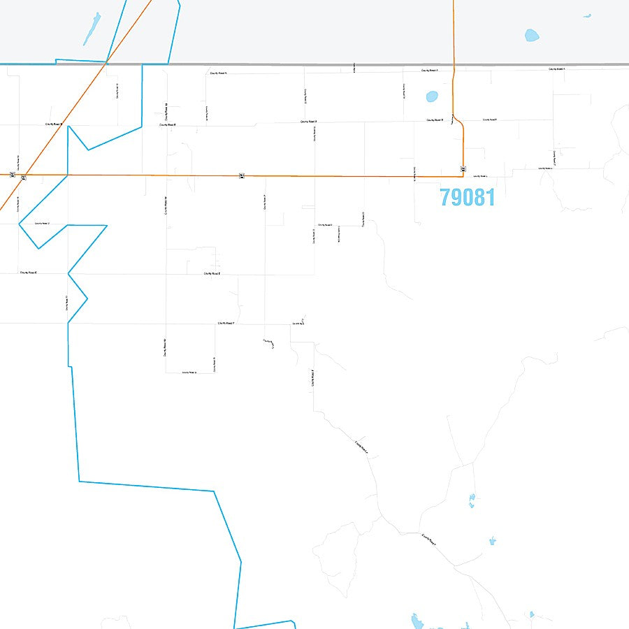Hutchinson County, TX Premium Style Wall Map