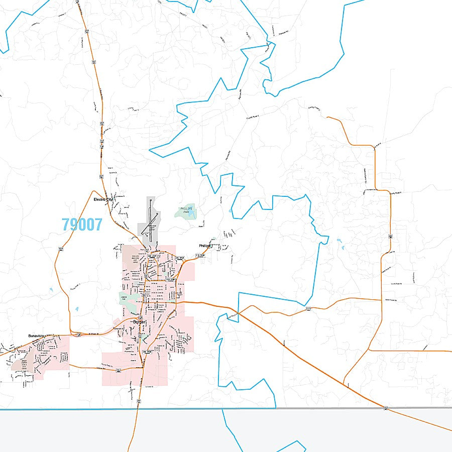 Hutchinson County, TX Premium Style Wall Map
