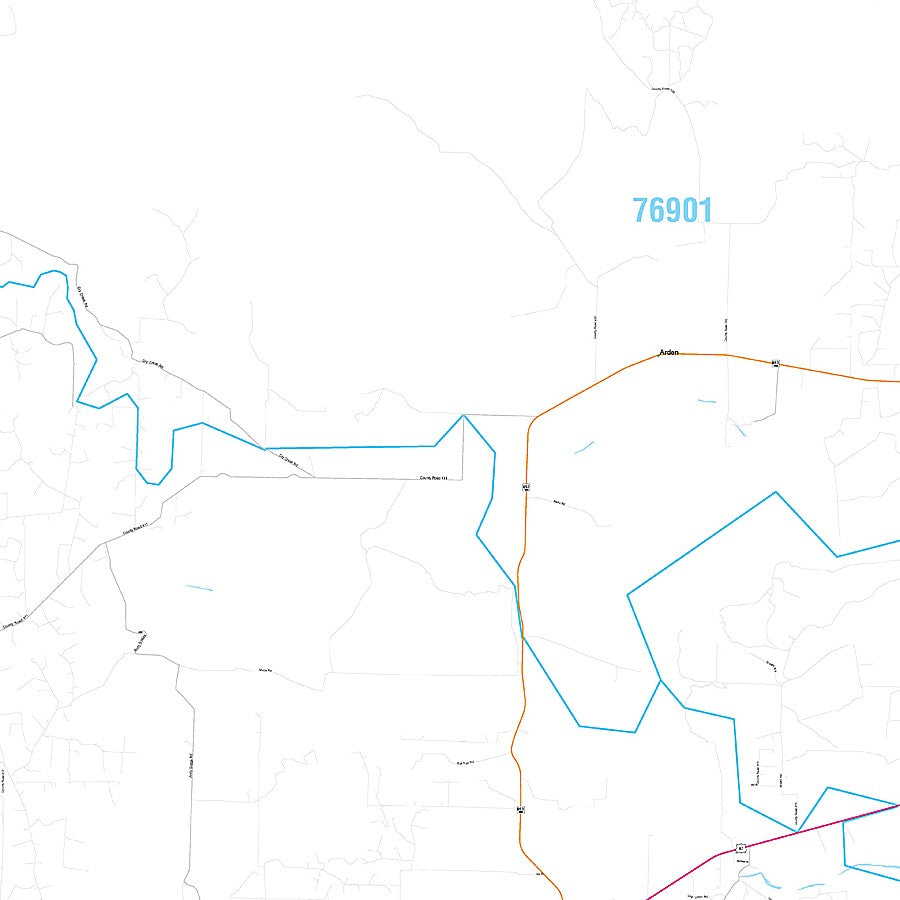 Irion County, TX Premium Style Wall Map