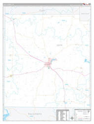 Jack County, TX Premium Style Wall Map