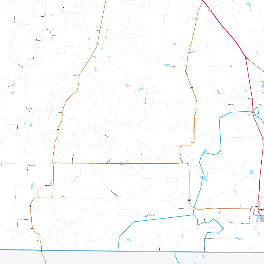 Jack County, TX Premium Style Wall Map