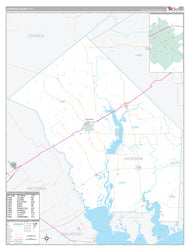 Jackson County, TX Premium Style Wall Map