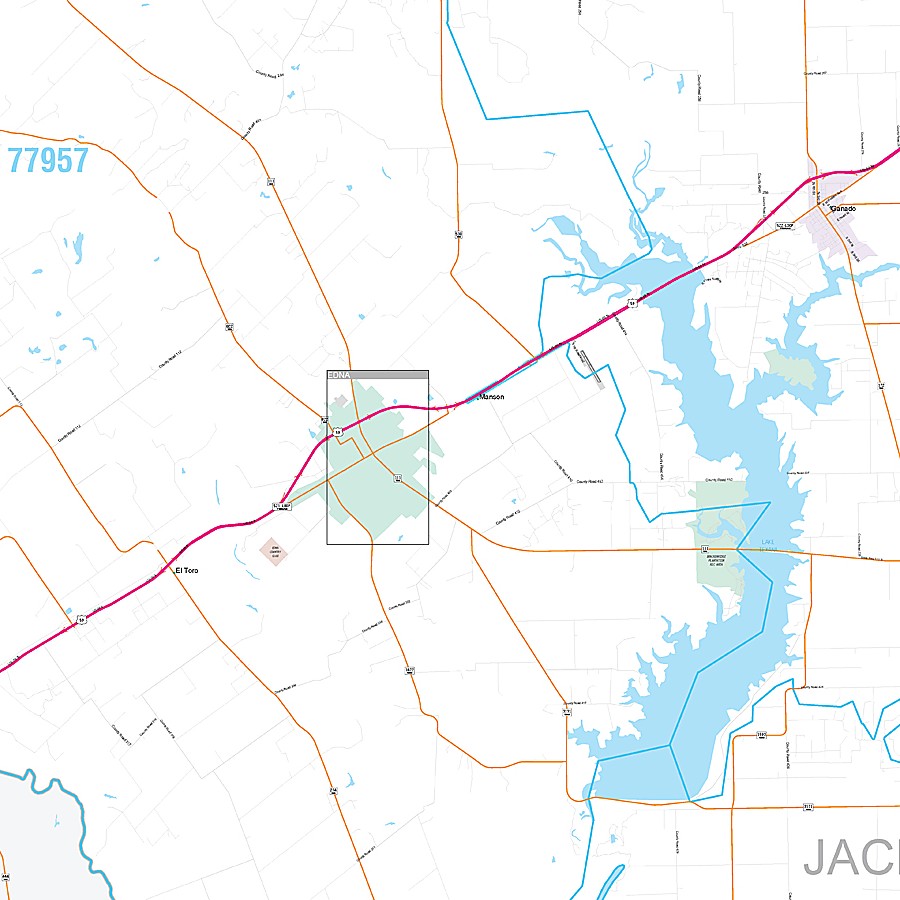 Jackson County, TX Premium Style Wall Map