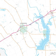 Jackson County, TX Premium Style Wall Map