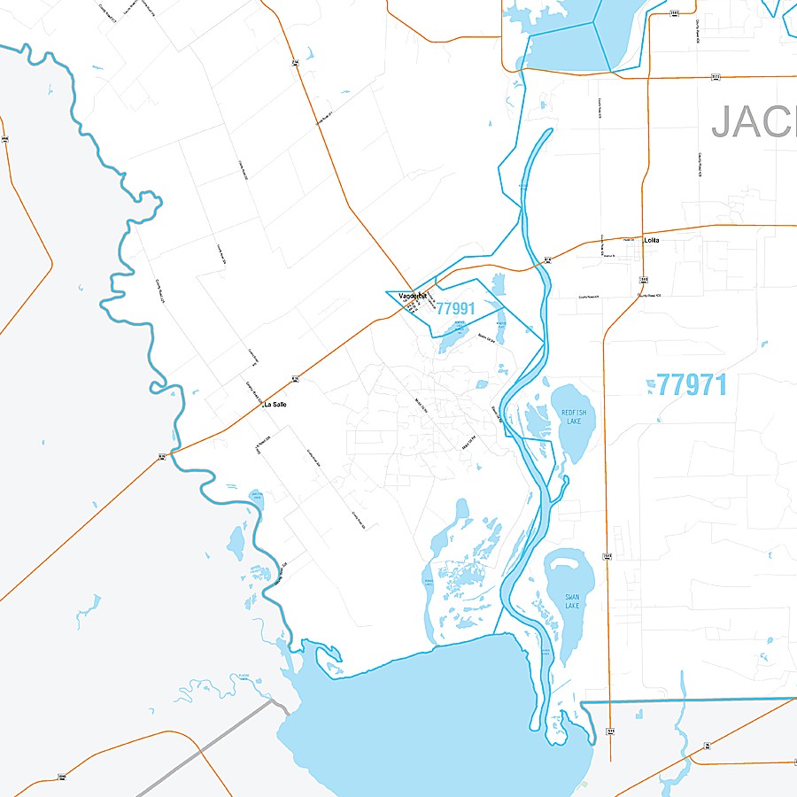 Jackson County, TX Premium Style Wall Map