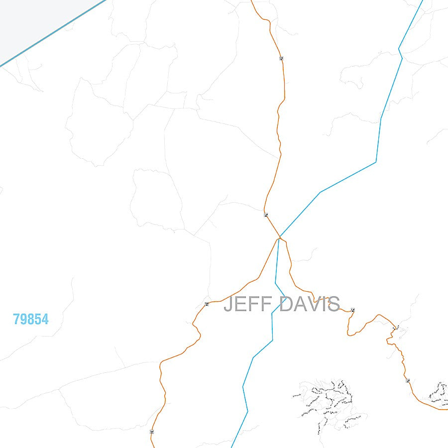 Jeff Davis County, TX Premium Style Wall Map