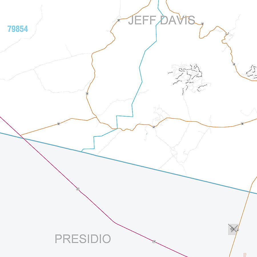 Jeff Davis County, TX Premium Style Wall Map