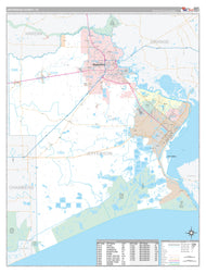 Jefferson County, TX Premium Style Wall Map