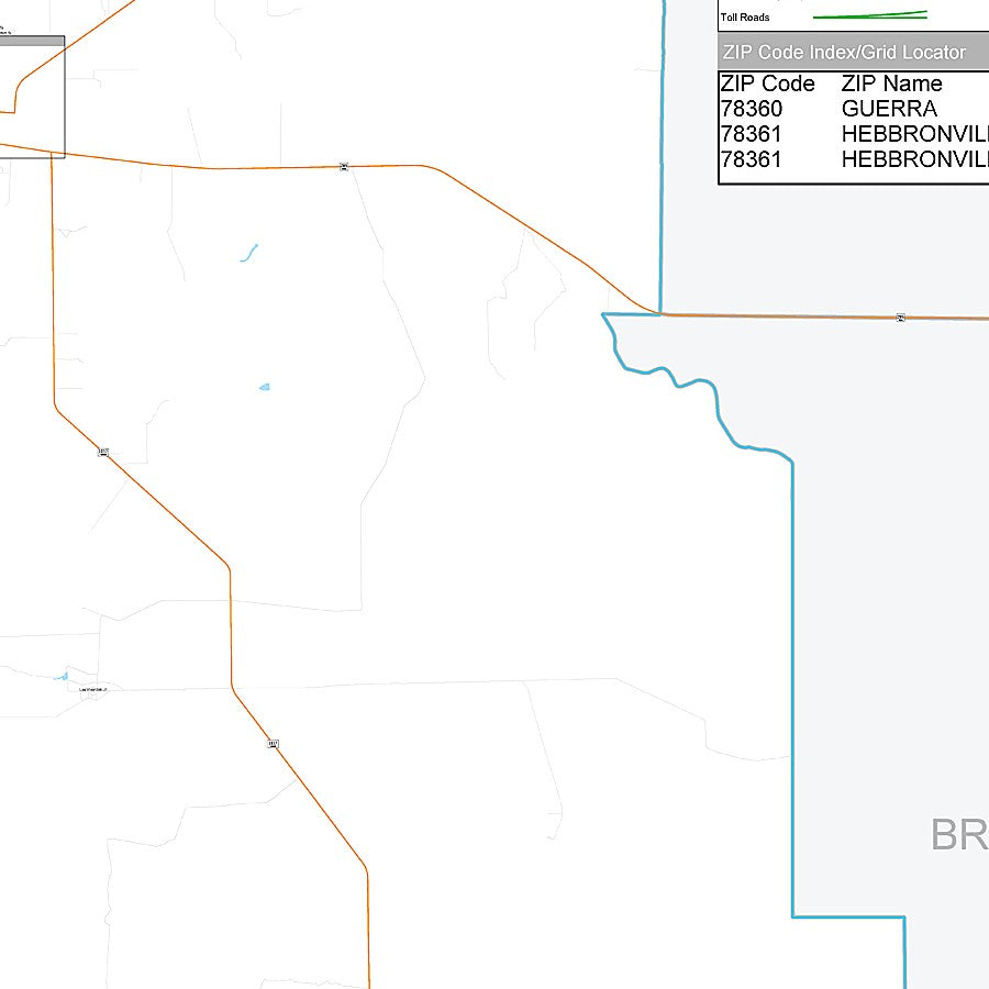 Jim Hogg County, TX Premium Style Wall Map