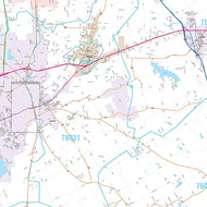 Johnson County, TX Premium Style Wall Map