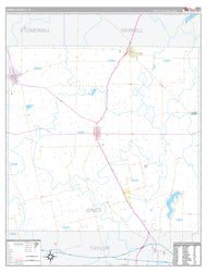 Jones County, TX Premium Style Wall Map