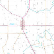 Jones County, TX Premium Style Wall Map