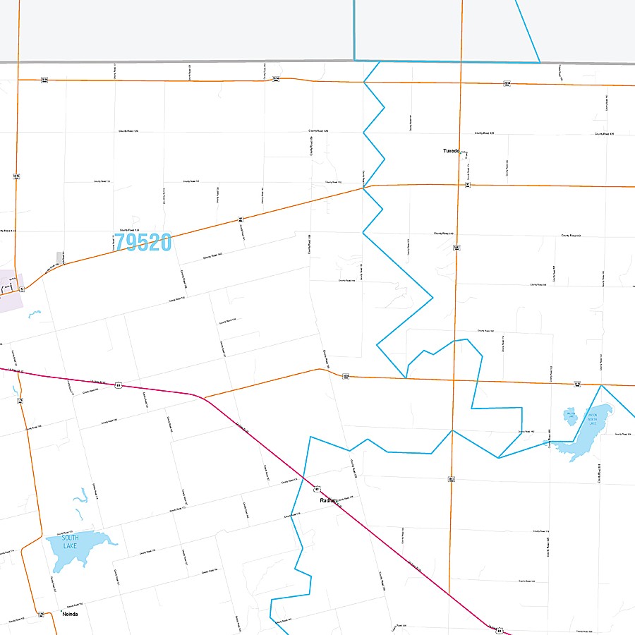 Jones County, TX Premium Style Wall Map