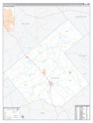 Karnes County, TX Premium Style Wall Map