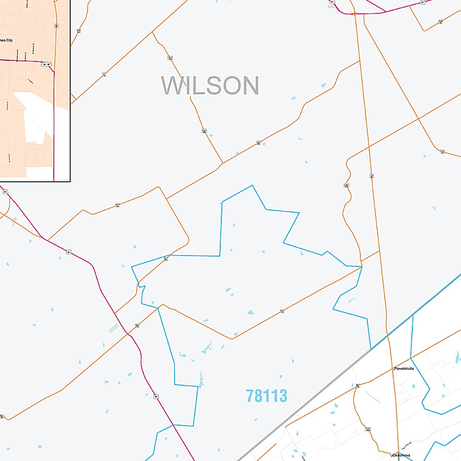 Karnes County, TX Premium Style Wall Map