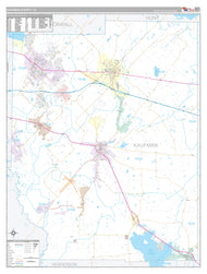 Kaufman County, TX Premium Style Wall Map