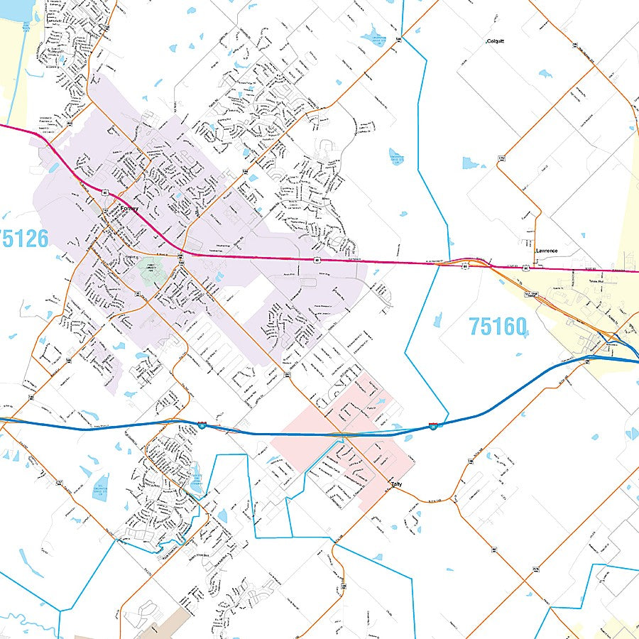 Kaufman County, TX Premium Style Wall Map