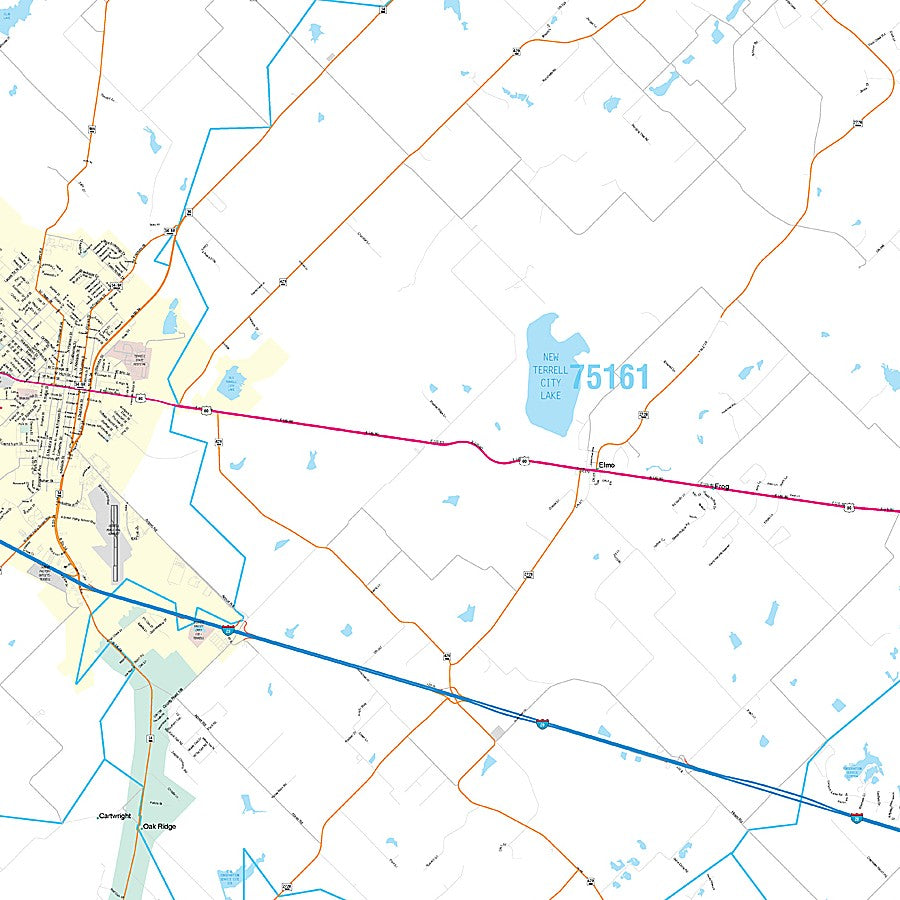 Kaufman County, TX Premium Style Wall Map