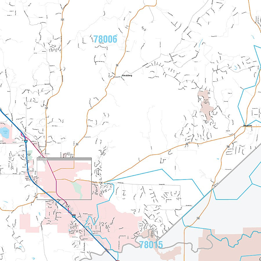 Kendall County, TX Premium Style Wall Map