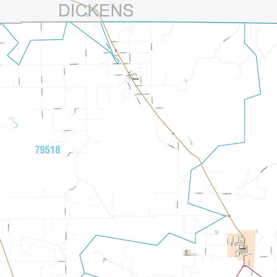 Kent County, TX Premium Style Wall Map