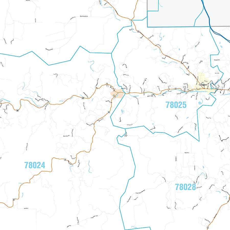 Kerr County, TX Premium Style Wall Map