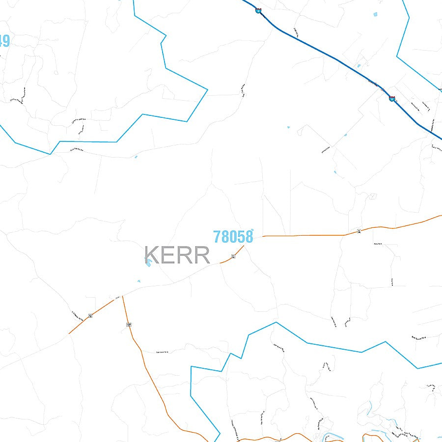 Kerr County, TX Premium Style Wall Map