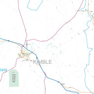 Kimble County, TX Premium Style Wall Map