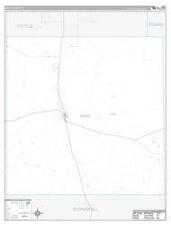 King County, TX Premium Style Wall Map