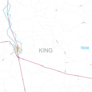 King County, TX Premium Style Wall Map