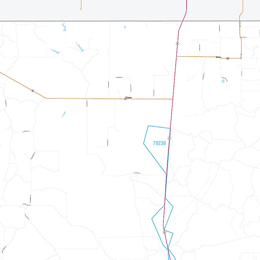 King County, TX Premium Style Wall Map