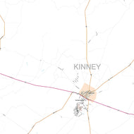 Kinney County, TX Premium Style Wall Map
