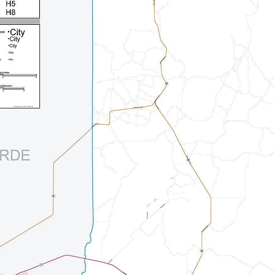 Kinney County, TX Premium Style Wall Map