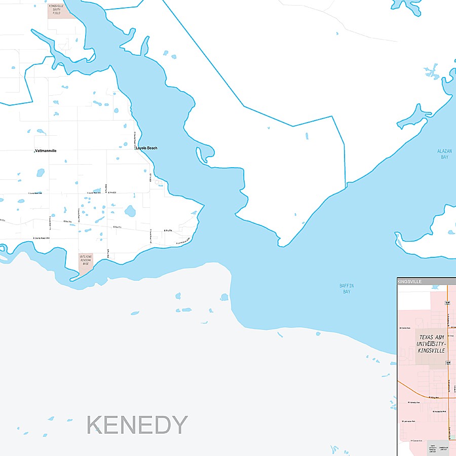Kleberg County, TX Premium Style Wall Map