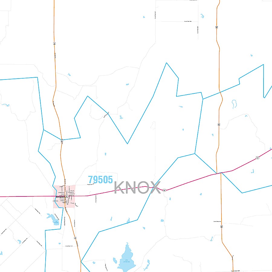 Knox County, TX Premium Style Wall Map