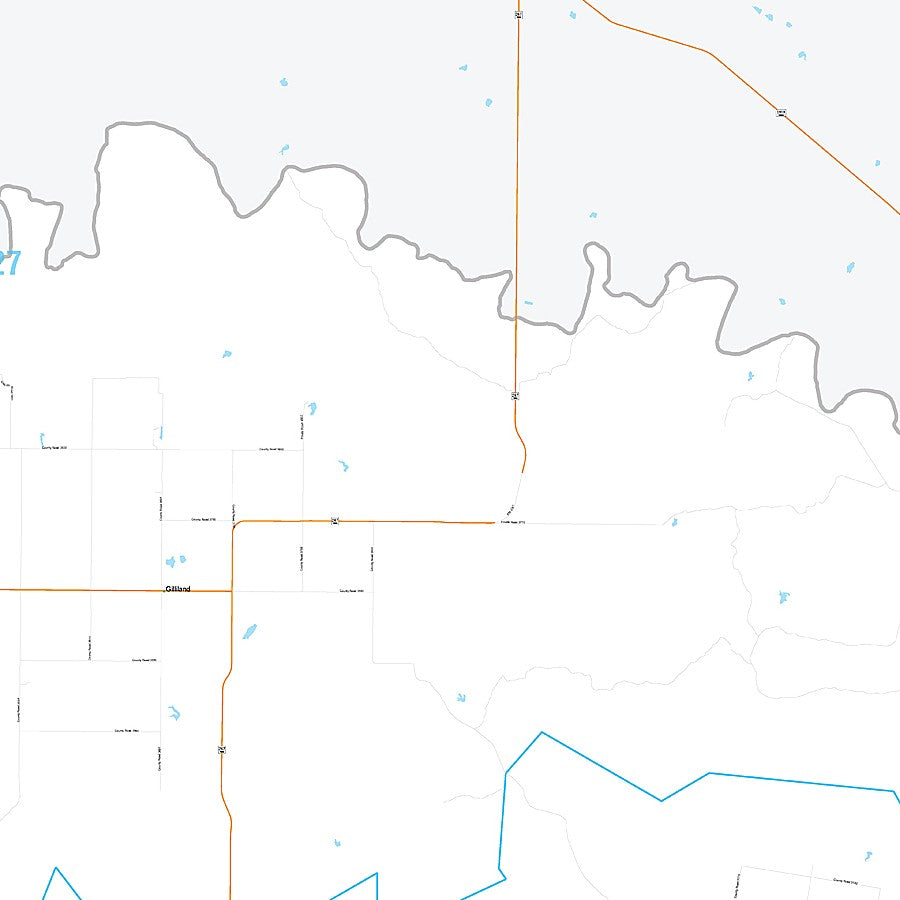 Knox County, TX Premium Style Wall Map