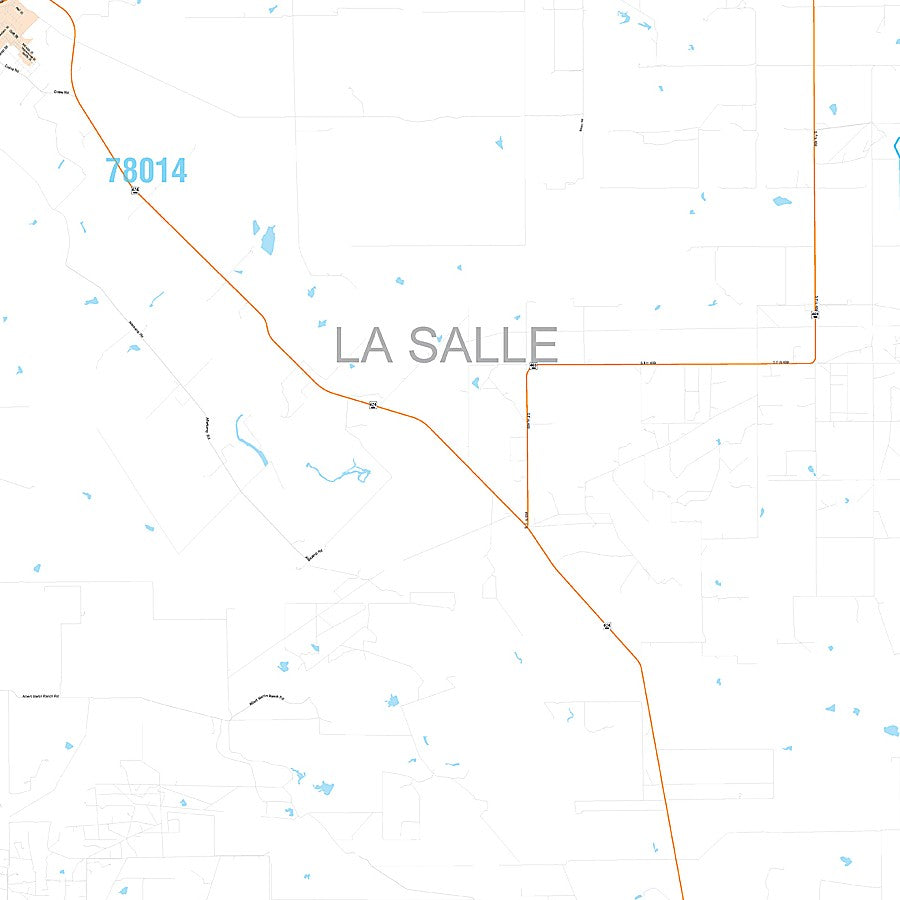 La Salle County, TX Premium Style Wall Map