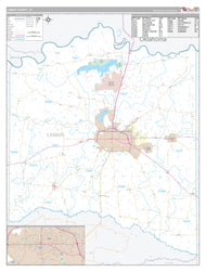Lamar County, TX Premium Style Wall Map