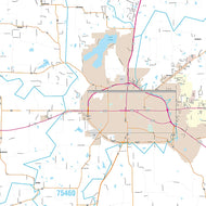 Lamar County, TX Premium Style Wall Map