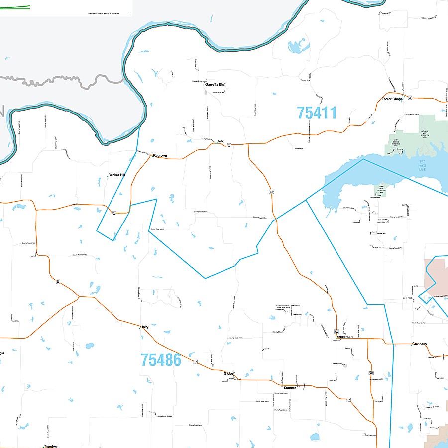 Lamar County, TX Premium Style Wall Map