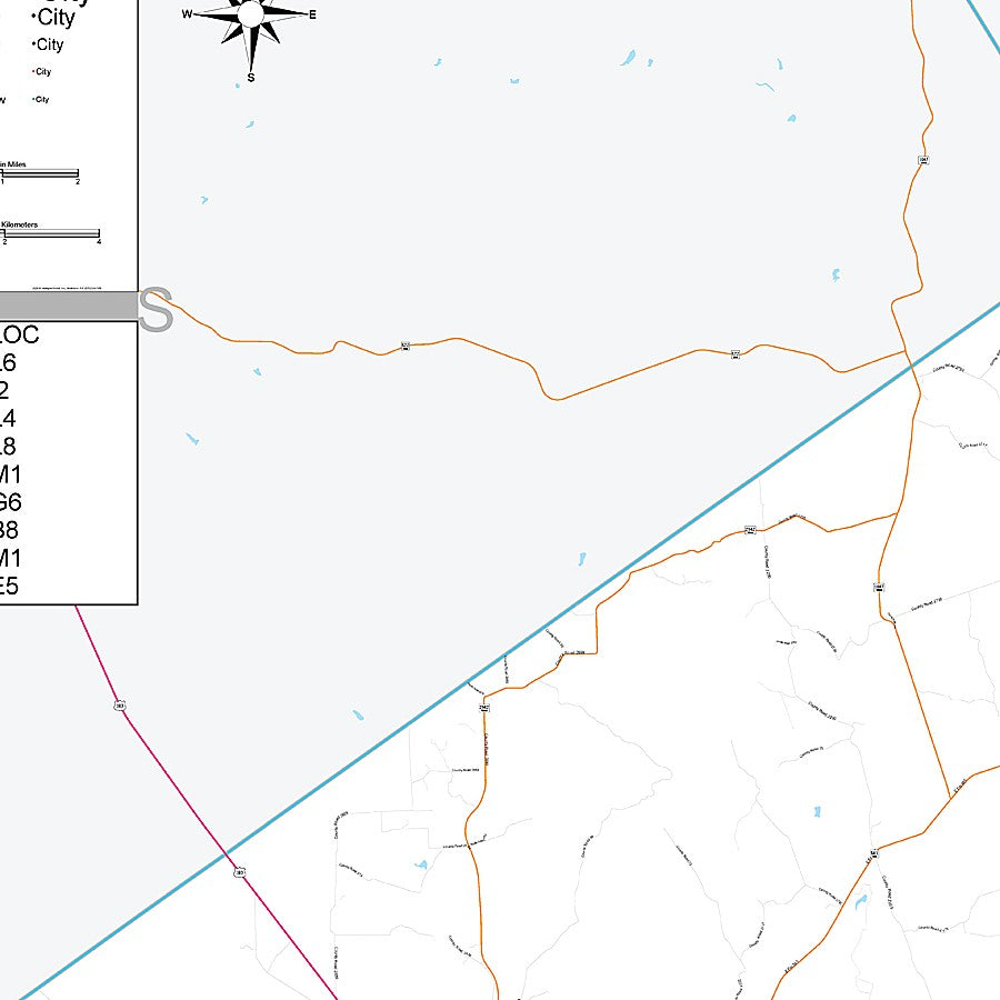Lampasas County, TX Premium Style Wall Map