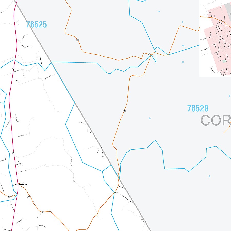 Lampasas County, TX Premium Style Wall Map