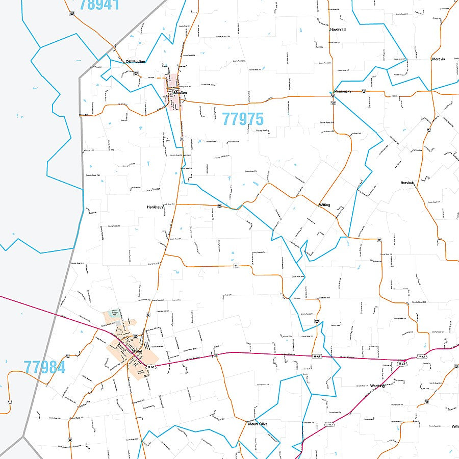 Lavaca County, TX Premium Style Wall Map